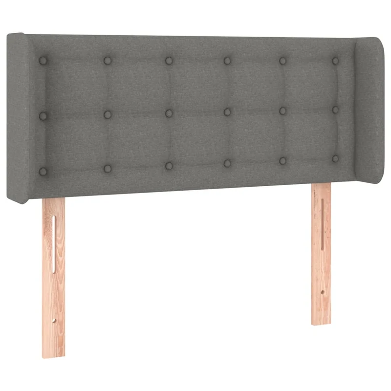 Tête de lit accessoire couchage chambre à coucher meuble avec rebord latéral 103 x 16 x 78/88 cm tissu gris foncé TDL0205060
