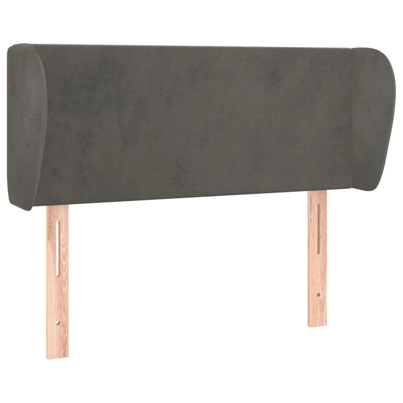 Tête de lit accessoire couchage chambre à coucher meuble avec rebord latéral 103 x 23 x 78/88 cm tissu velours gris foncé TDL0205031