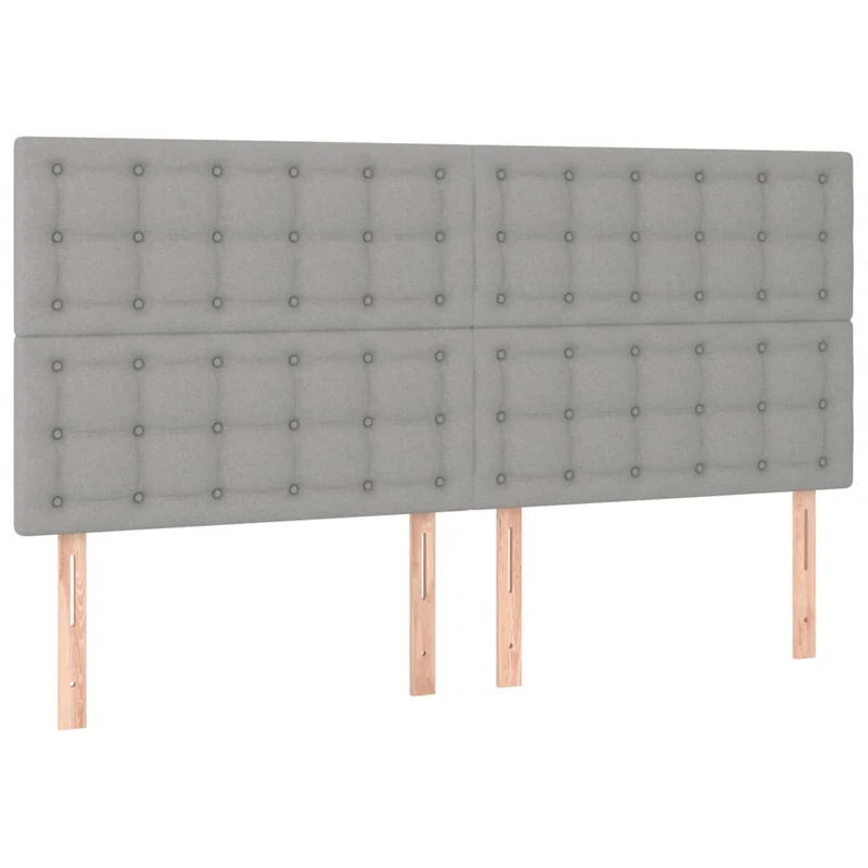 Tête de lit accessoire couchage chambre à coucher meuble à LED 200 x 5 x 118/128 cm tissu gris clair TDL0201325