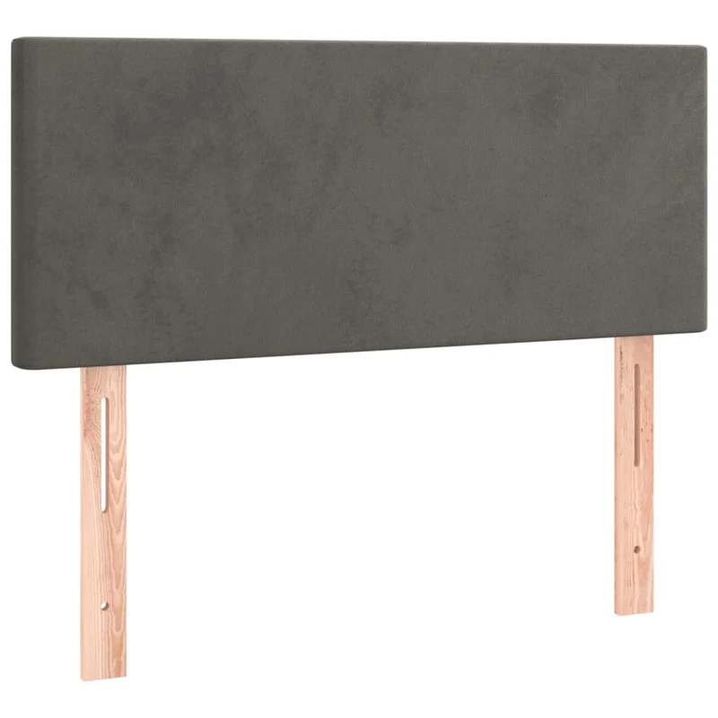 Tête de lit accessoire couchage chambre à coucher meuble à LED 100 x 5 x 78/88 cm tissu velours gris foncé TDL0201195