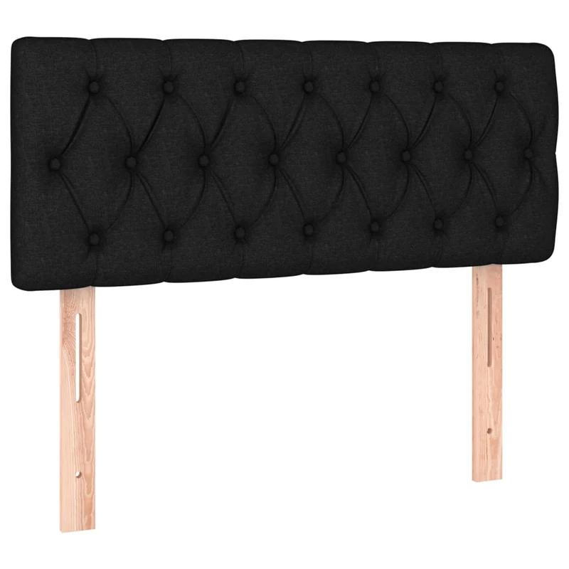 Tête de lit accessoire couchage chambre à coucher meuble à LED 100 x 7 x 78/88 cm tissu noir TDL0200744