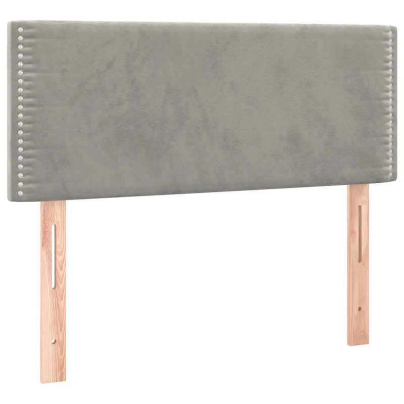 Tête de lit accessoire couchage chambre à coucher meuble 100 x 5 x 78/88 cm tissu velours gris clair TDL0203224