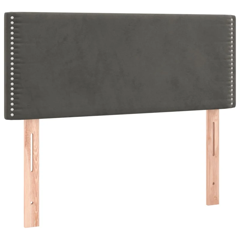 Tête de lit accessoire couchage chambre à coucher meuble 100 x 5 x 78/88 cm tissu velours gris foncé TDL0203190