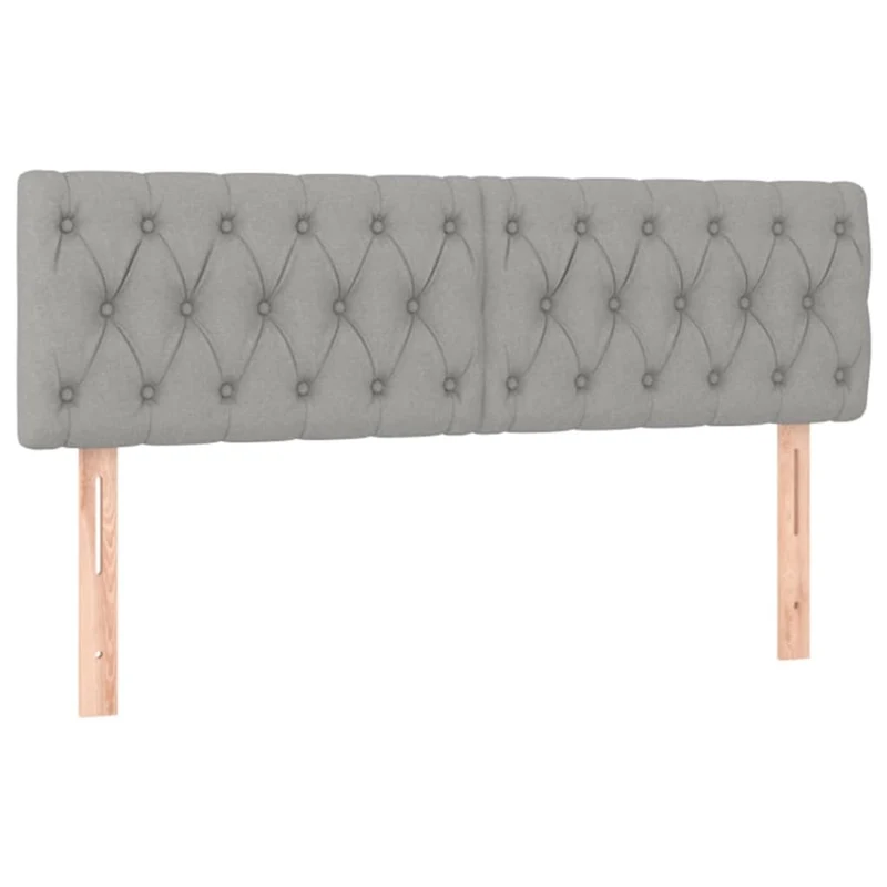 Tête de lit accessoire couchage chambre à coucher meuble en 2 parties 72 x 7 x 78/88 cm tissu gris clair TDL0206423