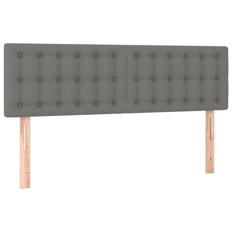 Tête de lit accessoire couchage chambre à coucher meuble en 2 parties capitonné 72 x 5 x 78/88 cm tissu gris foncé TDL0206368