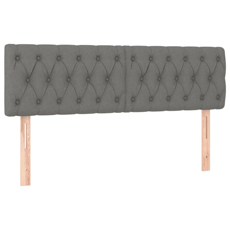 Tête de lit accessoire couchage chambre à coucher meuble en 2 parties 72 x 7 x 78/88 cm tissu gris foncé TDL0206362