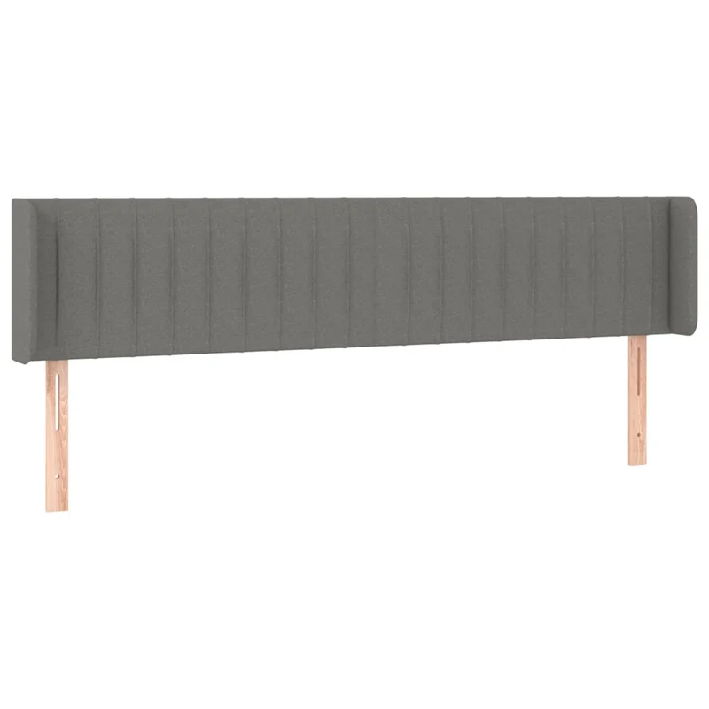 Tête de lit accessoire couchage chambre à coucher meuble à LED 183 x 16 x 78/88 cm tissu gris foncé TDL0201095