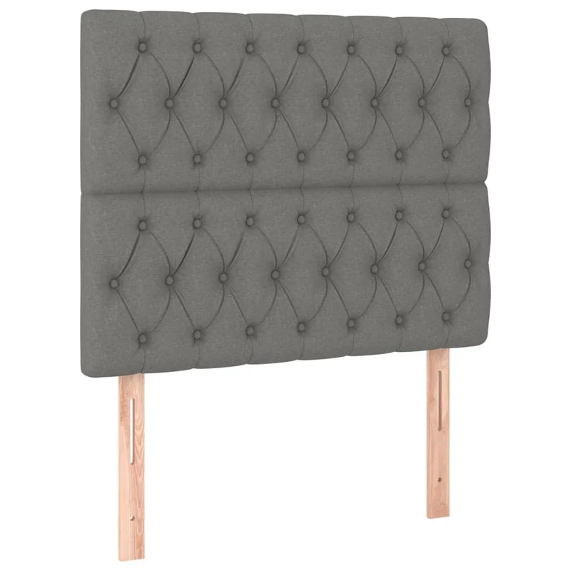 Tête de lit accessoire couchage chambre à coucher meuble à LED 100 x 7 x 118/128 cm tissu gris foncé TDL0201190