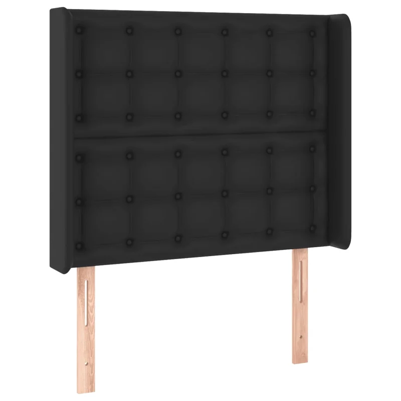 Tête de lit accessoire couchage chambre à coucher meuble à LED 103 x 16 x 118/128 cm synthétique noir TDL0200740