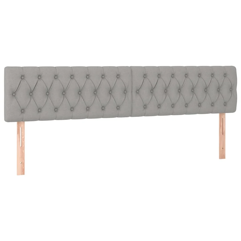 Tête de lit accessoire couchage chambre à coucher meuble à LED 200 x 7 x 78/88 cm tissu gris clair TDL0201308