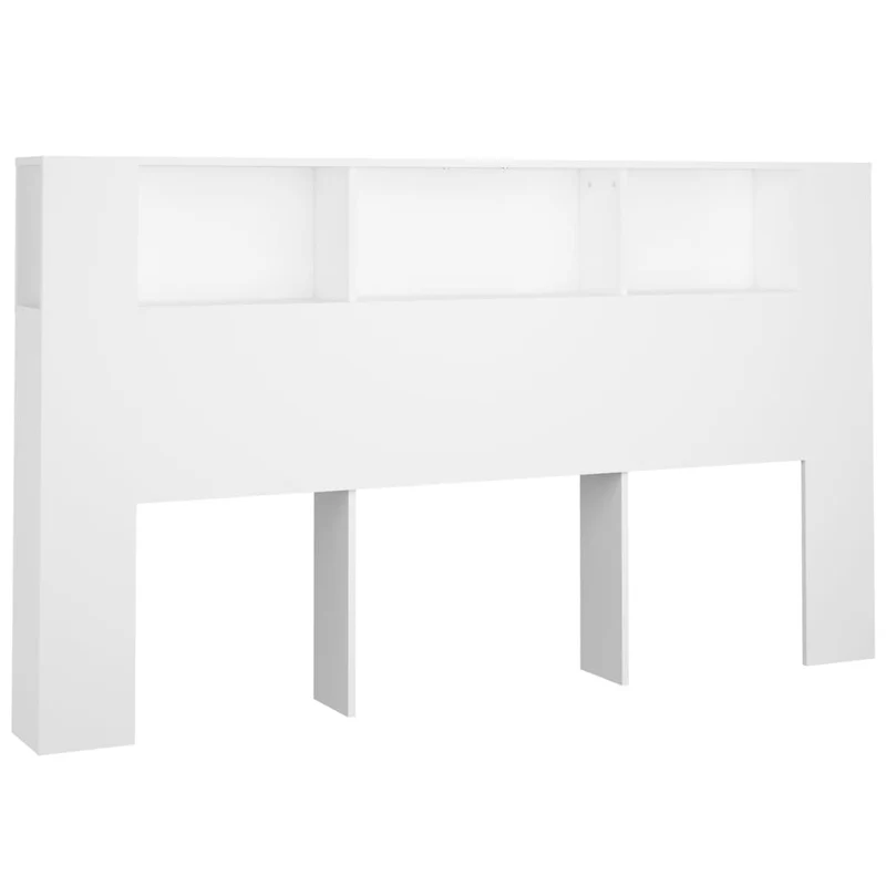 Tête de lit avec rangement accessoire de lit table de chevet étagère 180 x 18,5 x 104,5 cm MDF blanc TDL0200104