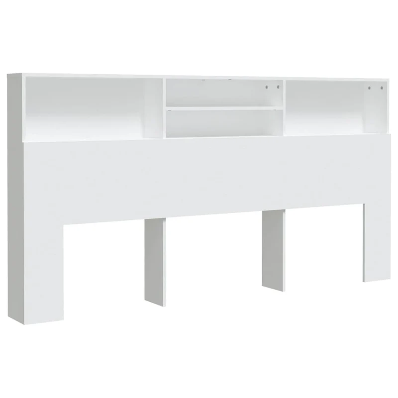 Tête de lit avec rangement accessoire de lit table de chevet étagère 200 x 19 x 103,5 cm MDF blanc TDL0200101