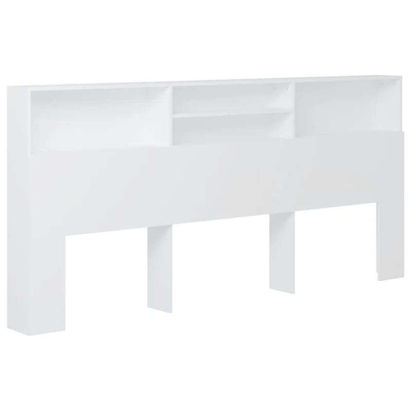Tête de lit avec rangement accessoire de lit table de chevet étagère 220 x 19 x 103,5 cm MDF blanc TDL0200099
