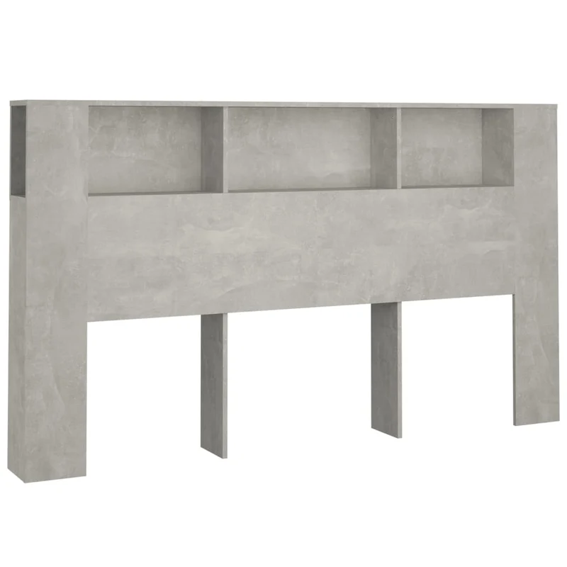 Tête de lit avec rangement accessoire de lit table de chevet étagère 180 x 18,5 x 104,5 cm MDF gris TDL0200034