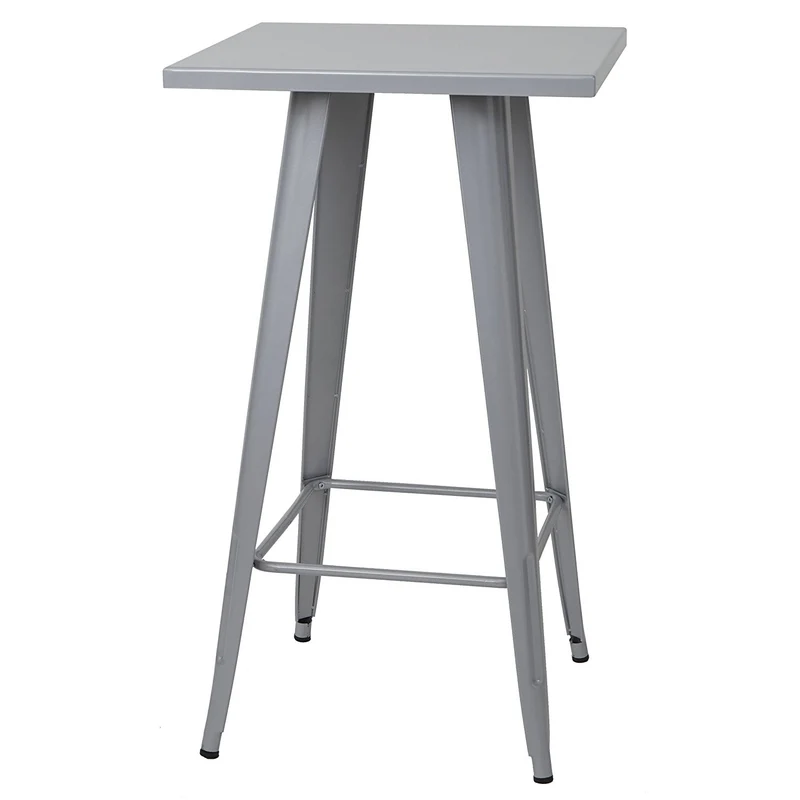 Table haute mange debout style industriel en métal gris TAB04007