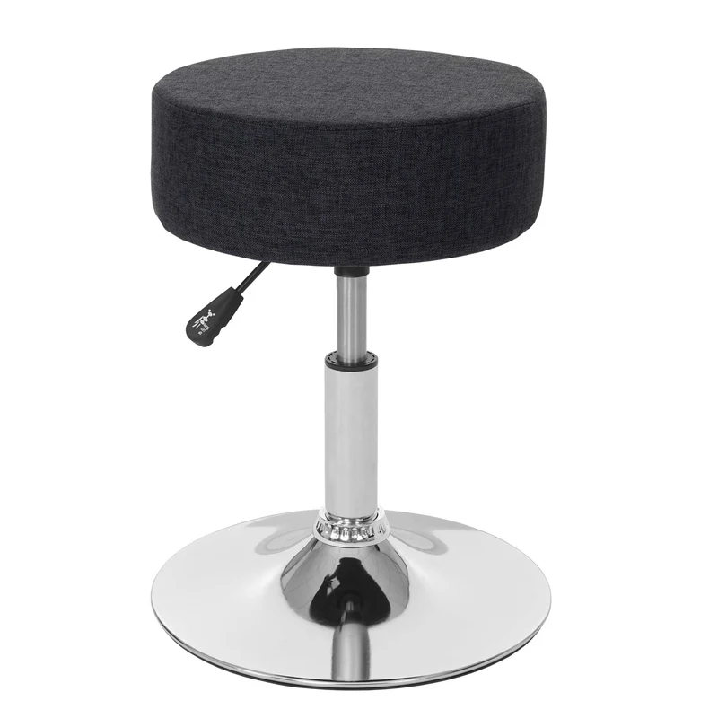 Tabouret siège polyvalent hauteur réglable pivotant Ø 35cm tissu gris foncé 04_0005333
