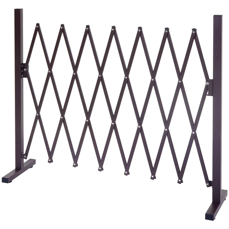 Barrière treillis à ciseaux grille de protection des animaux extensible marron aluminium hauteur 103cm, largeur 31-261cm 04_0003377