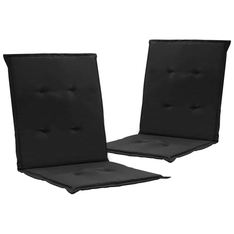 lot de 2 coussins de chaise de jardin 100% polyester noir 100 x 50 x 3 cm DEC021688