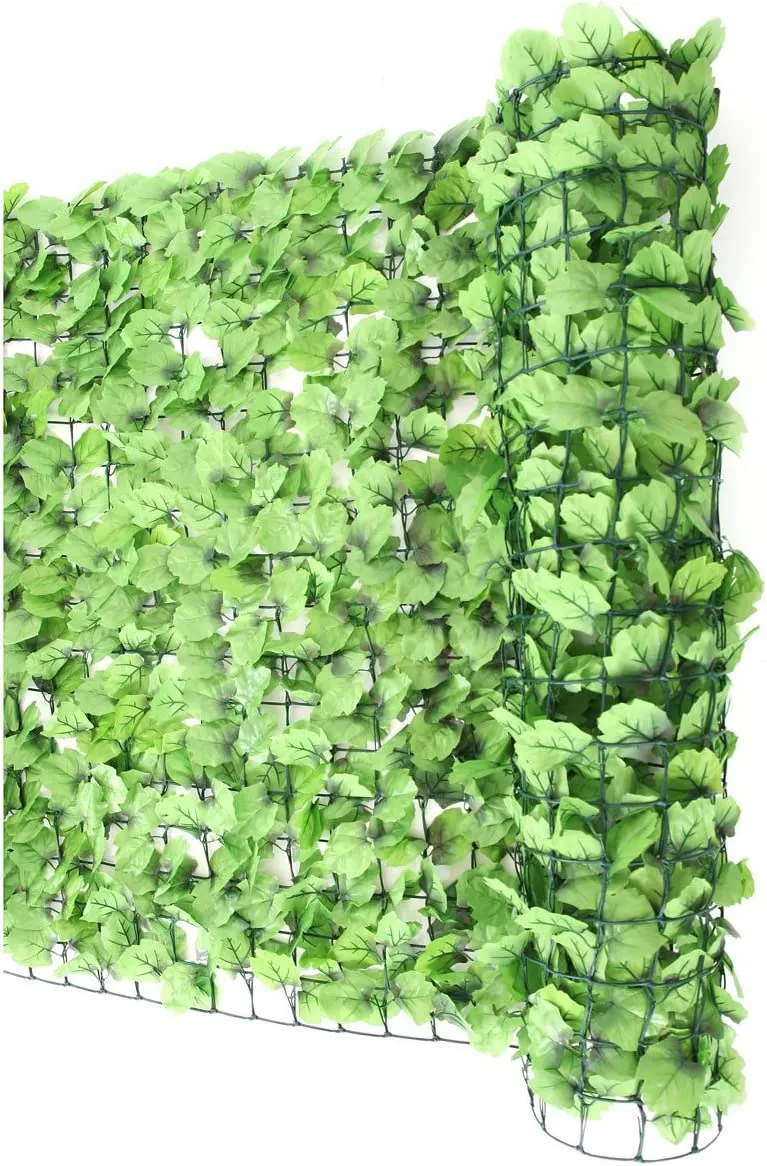 Brise-vue clôture haie artificielle pour balcon revêtement de protection contre le vent pour balcon et terrasse 300x150cm feuille brillante 04_0001089