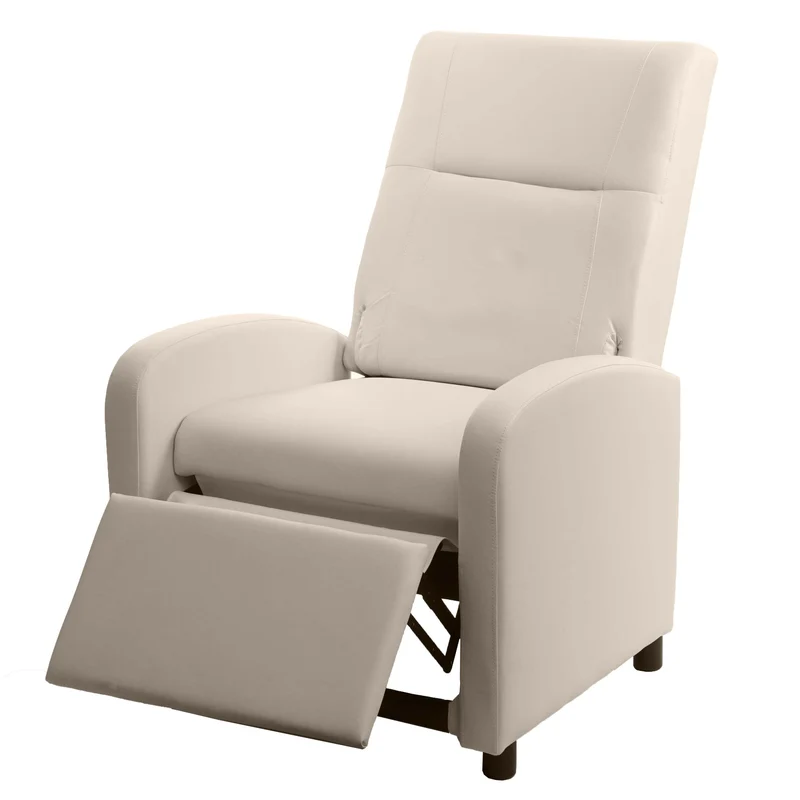 Fauteuil TV relax pliable 99x70x75cm synthétique crème 04_0003172