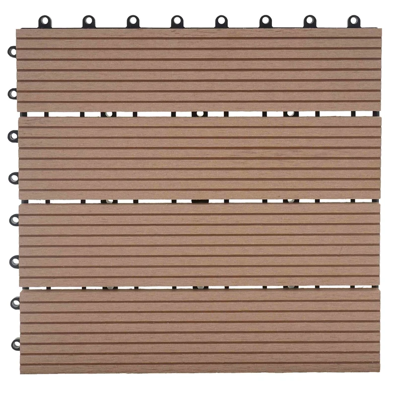 Dalles de terrasse x11 aspect bois en WPC 30x30cm clipsable 1m² balcon jardin extérieur 04_0005500