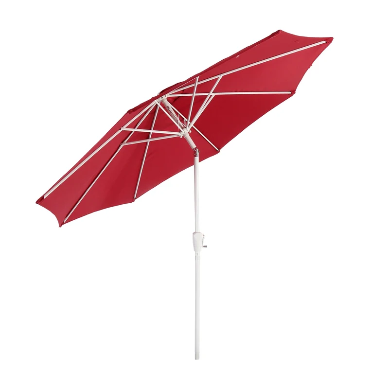 Parasol de jardin Ø 3m inclinable polyester/aluminium 5kg rouge 04_0003888