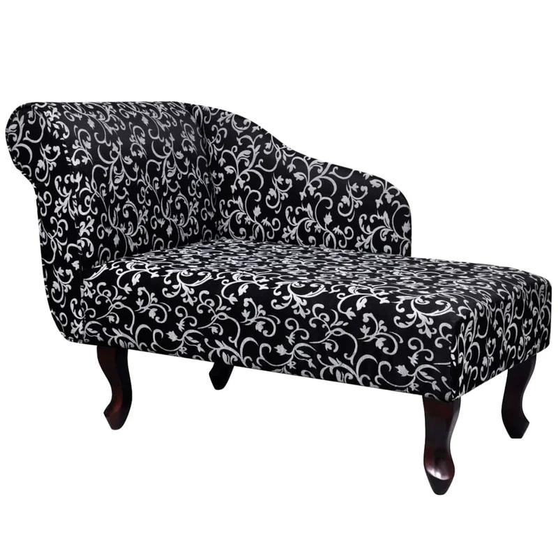 Méridienne chaise longue pour intérieur en tissu noir et blanc DEC026203