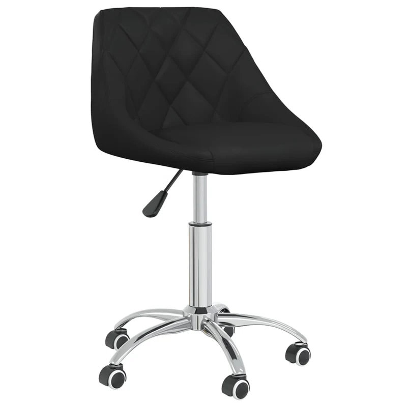 Tabouret de travail chaise de bureau sur roulettes en PVC noir et acier DEC025110
