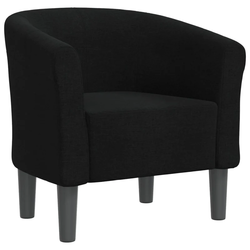 Fauteuil lounge assise confortable dossier arrondi design moderne en tissu noir DEC026471