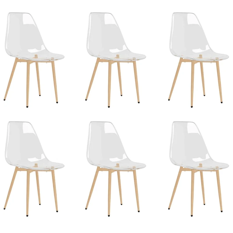 Set de 6 chaises de salle à manger design moderne en PET transparent pieds en métal DEC025715