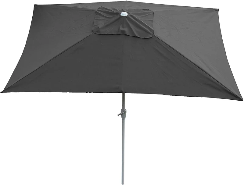 Parasol de jardin 2x3m rectangulaire inclinable polyester/aluminium 4,5kg anthracite 04_0003889