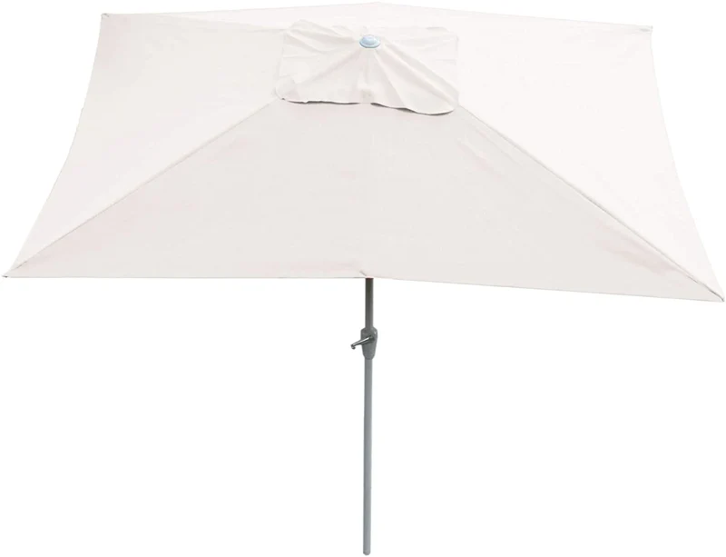Parasol de jardin 2x3m rectangulaire inclinable polyester/aluminium 4,5kg crème 04_0003892