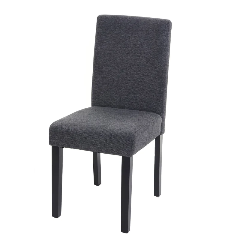 Chaise de salle à manger cuisine en tissu gris anthracite pieds foncés design moderne 04_0002322