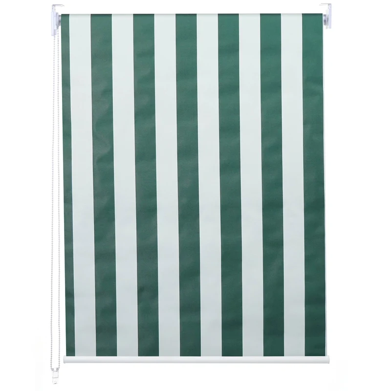 Store enrouleur de fenêtre occultant protection solaire store à tirage latéral 70x160cm opaque vert blanc 04_0004546