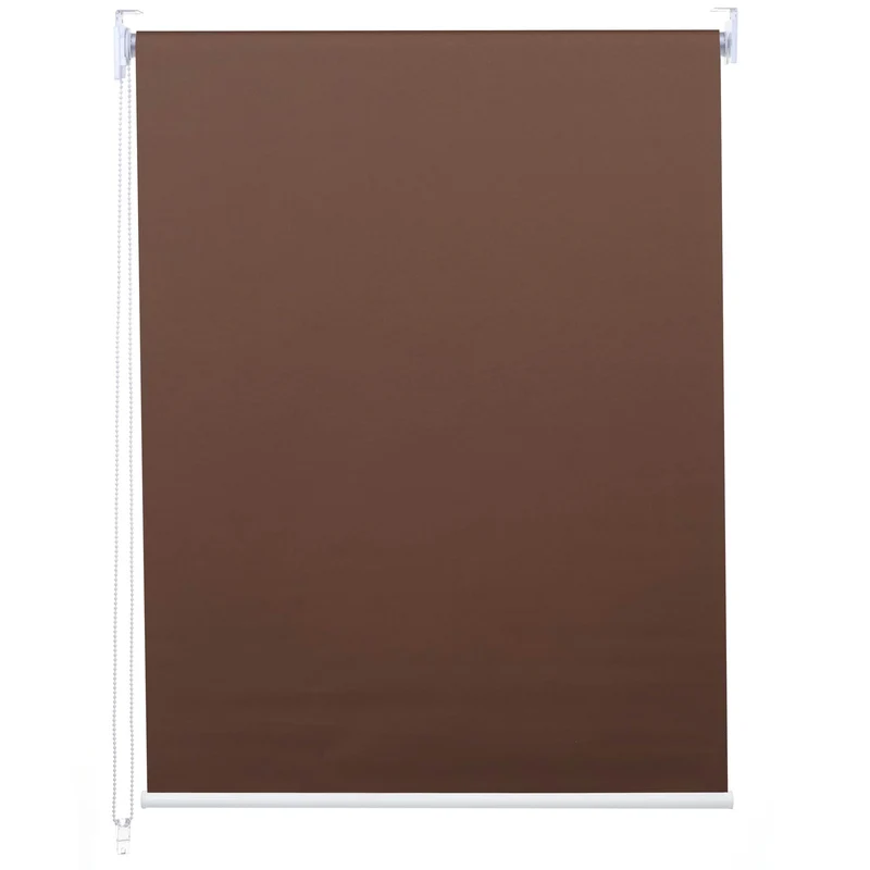 Store enrouleur de fenêtre occultant protection solaire store à tirage latéral 70x230cm opaque marron 04_0004550