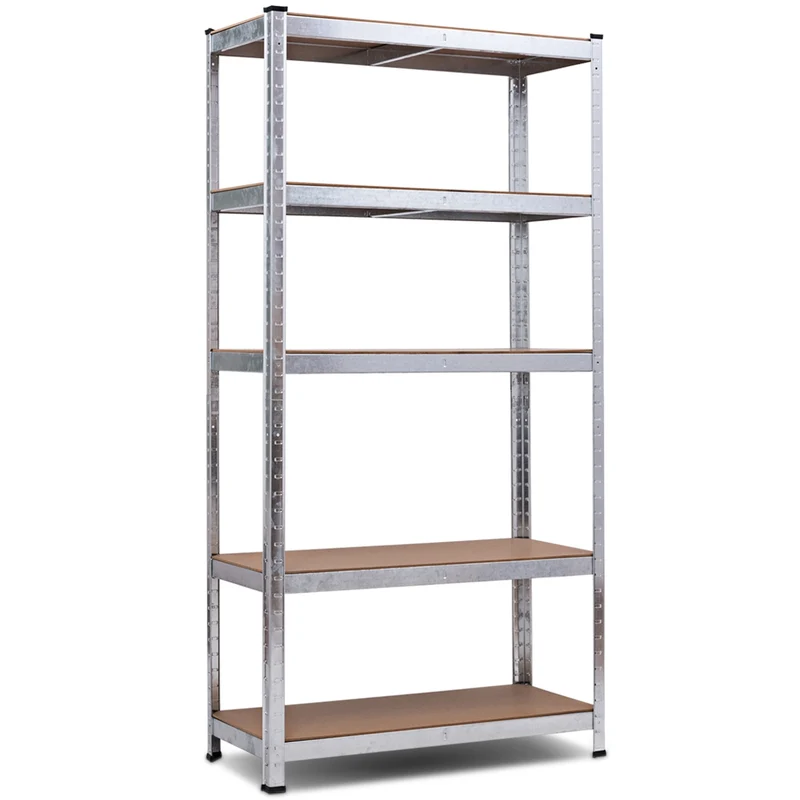 Etagère établi de garage à 5 niveaux charge max.175kg ajustable 90 x 40 x 180cm gris 20_0000596