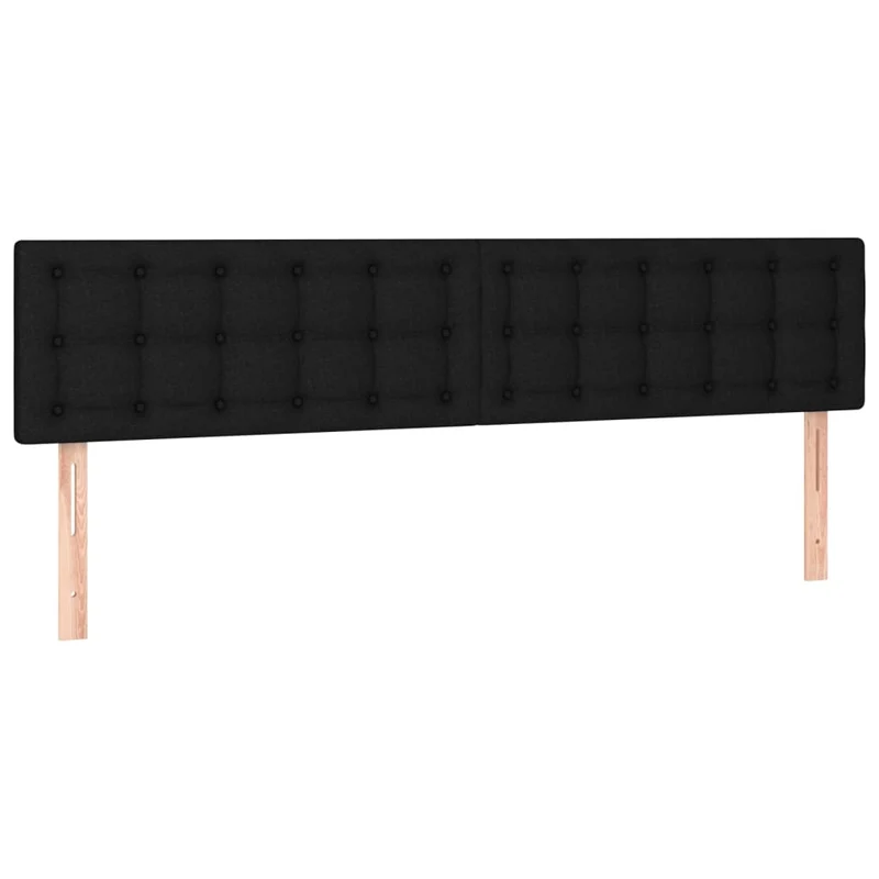 Tête de lit accessoire couchage chambre à coucher meuble 2 parties 100 x 5 x 78/88 cm tissu noir TDL0206275