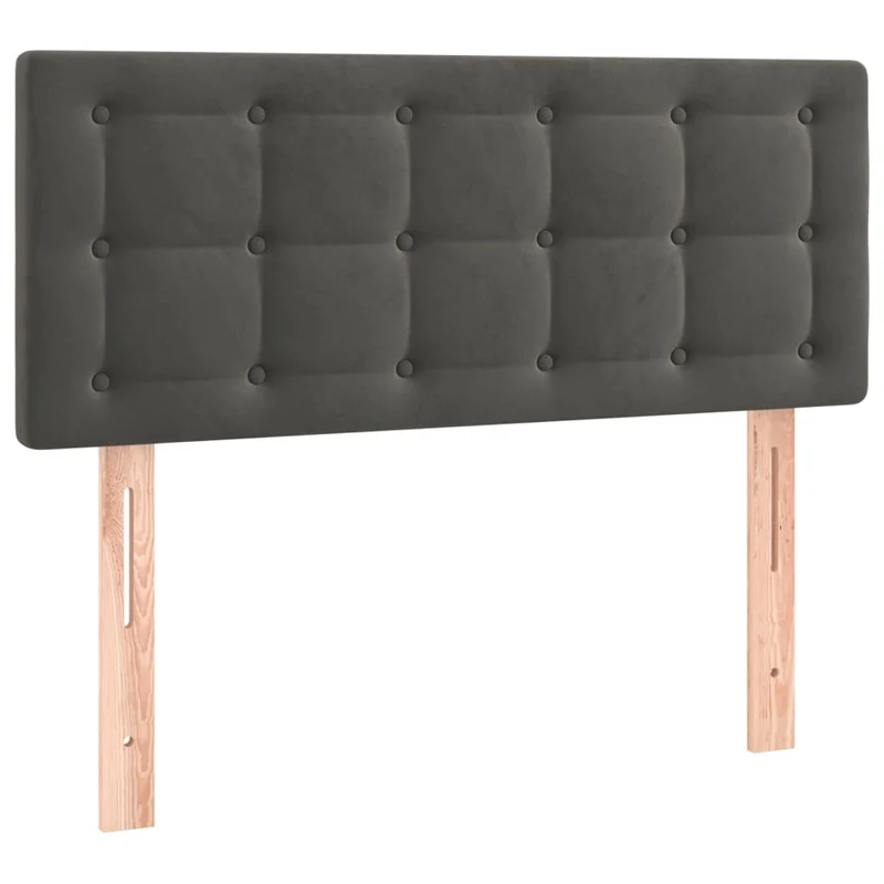 Tête de lit accessoire couchage chambre à coucher meuble à LED 80 x 5 x 78/88 cm tissu velours gris foncé TDL0201032