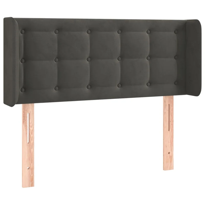 Tête de lit accessoire couchage chambre à coucher meuble à LED 83 x 16 x 78/88 cm tissu velours gris foncé TDL0201010
