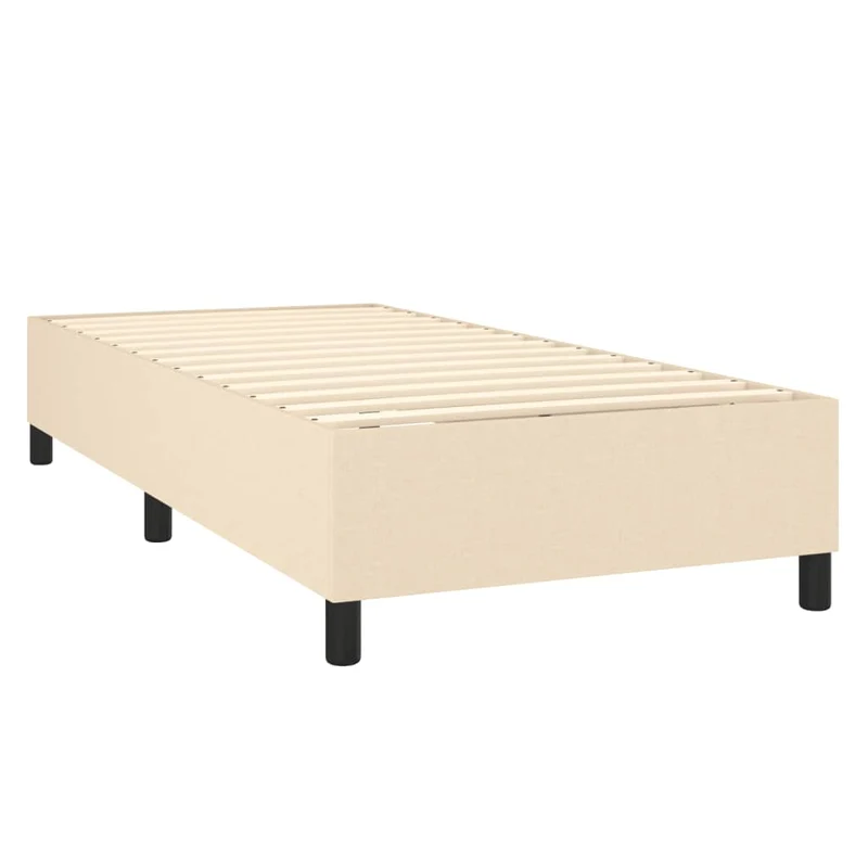 Sommier à lattes sur pieds cadre de lit 90x190 cm tissu crème TDL0207239