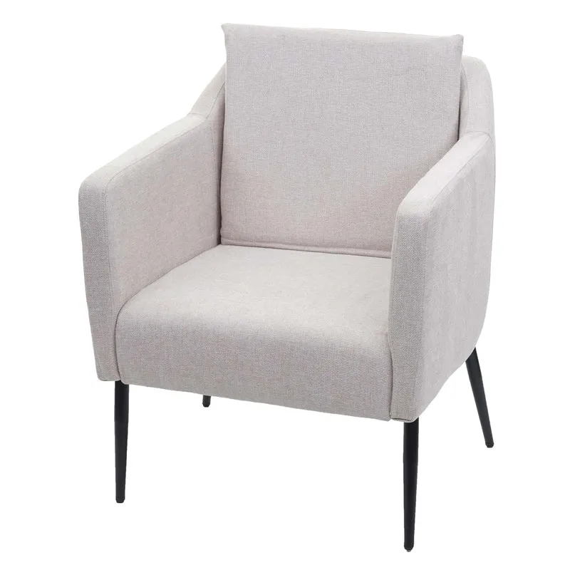 Chaise fauteuil cocktail lounge cadre en métal revêtement en tissu beige 04_0003160