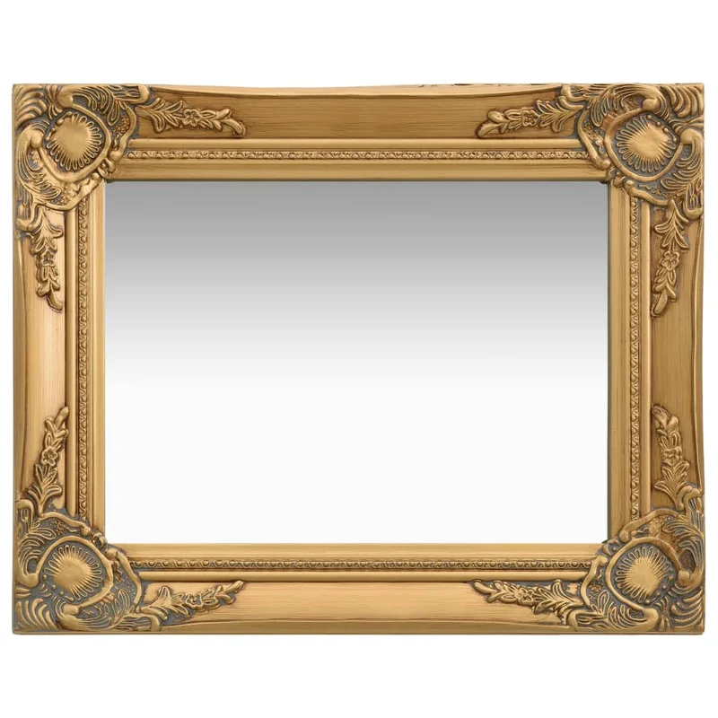 Miroir mural rectangulaire style baroque 50x40 cm Doré DEC022851