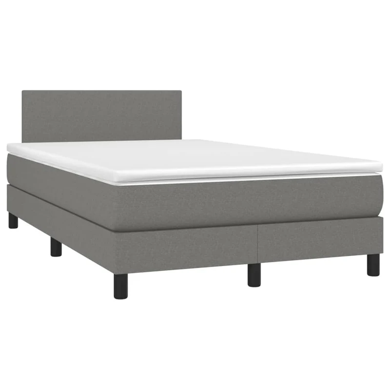Cadre de lit LED avec sommier tête de lit matelas 120x200 cm tissu gris foncé TDL0208419
