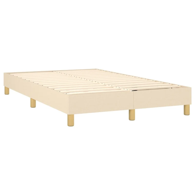 Sommier à lattes sur pieds cadre de lit 120x200 cm tissu crème TDL0207273