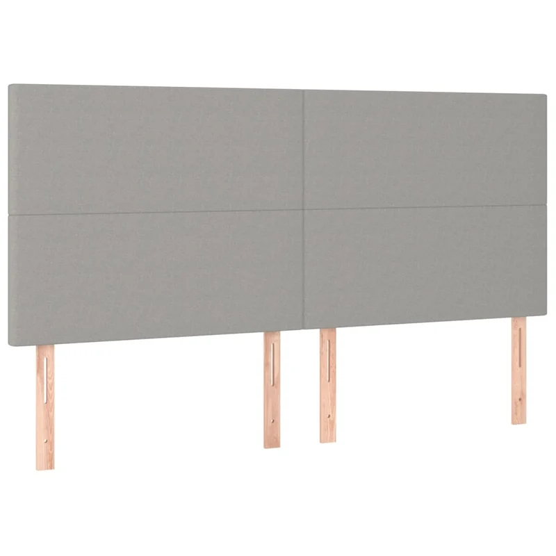 Tête de lit accessoire couchage chambre à coucher meuble à LED 200 x 5 x 118/128 cm tissu gris clair TDL0201326