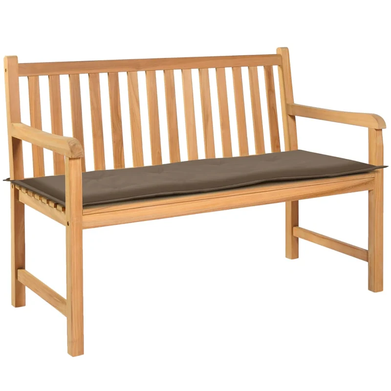 Coussin de banc de jardin 100 % polyester imperméable taupe 120 x 50 x 3 cm DEC021750