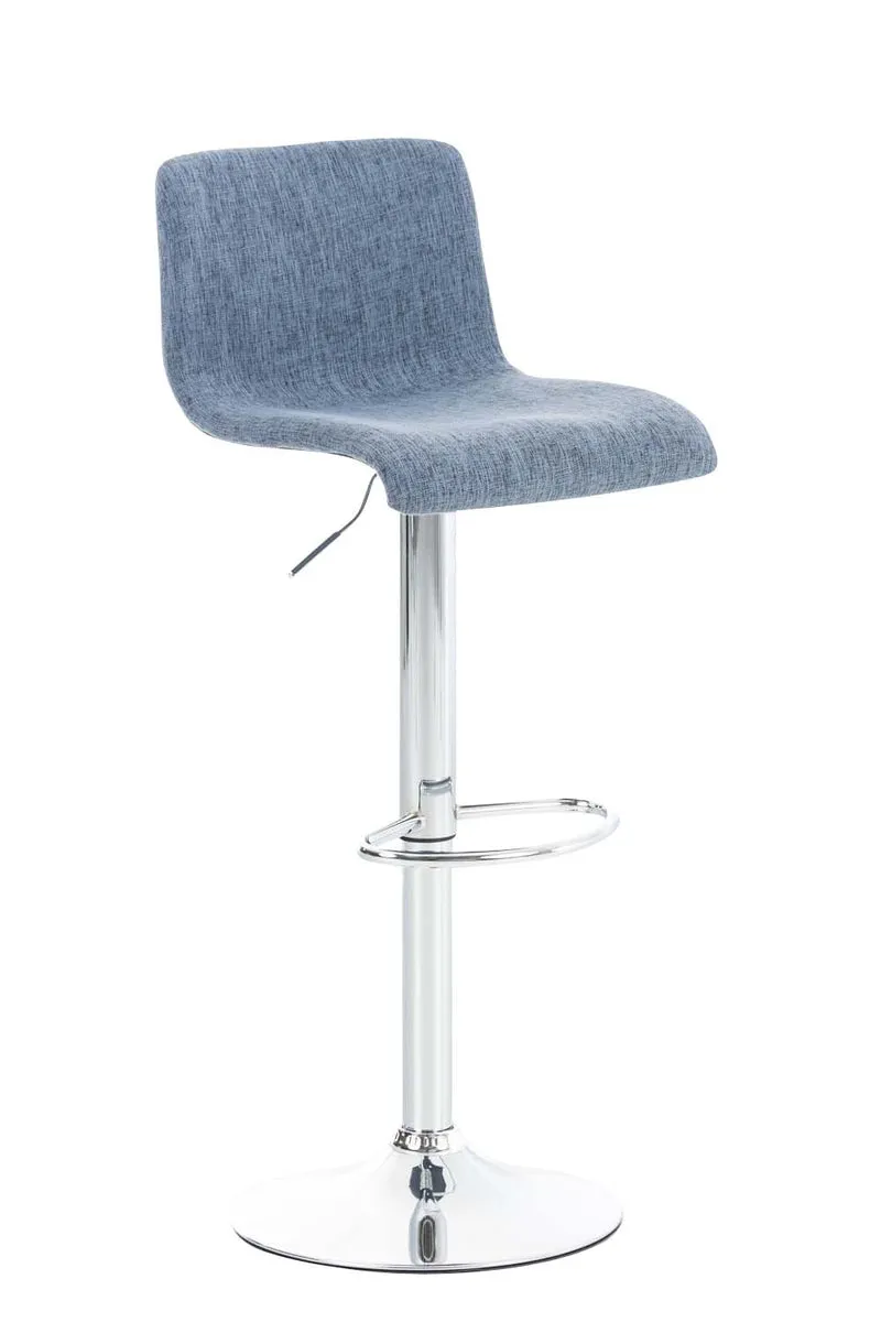 Tabouret de bar Hover ! Métal chromé Tissu Bleu 10_0000001