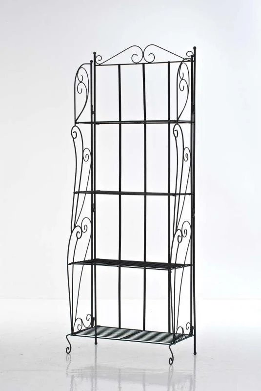 Etagère avec 4 espaces de rangement 160x60 cm en métal noir 10_0003977