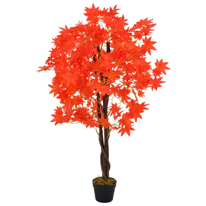 Plante artificielle d'érable avec pot rouge 120 cm décoration intérieur DEC022040