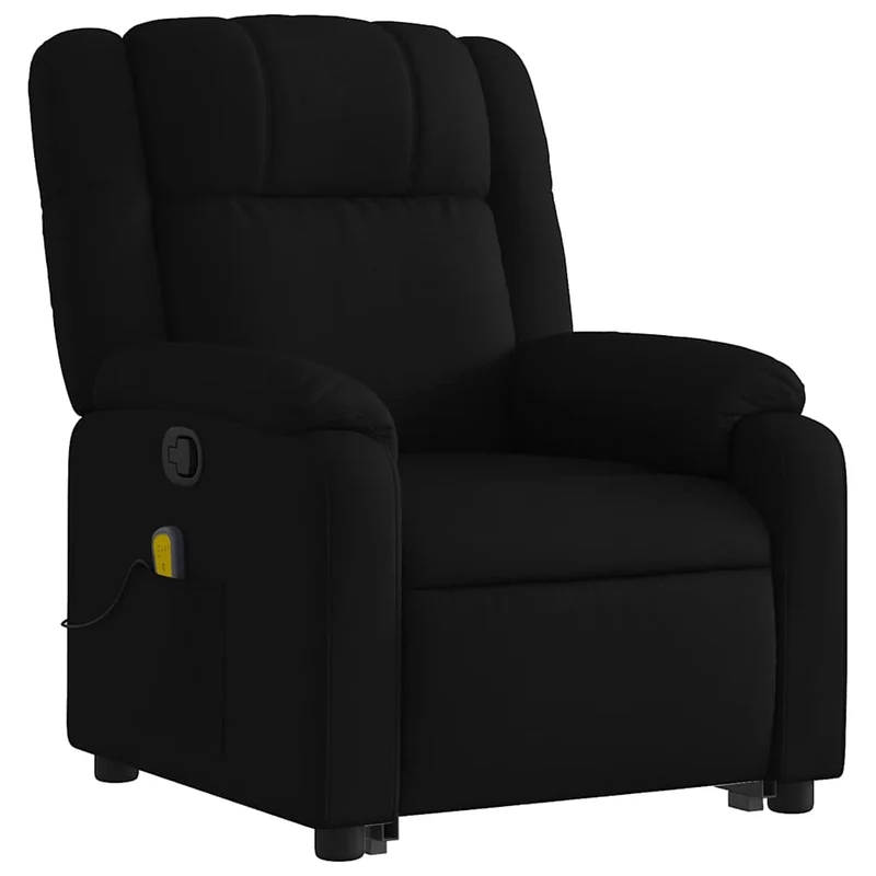 Fauteuil de relaxation TV fonction massage inclinable levage électrique en tissu noir DEC027052